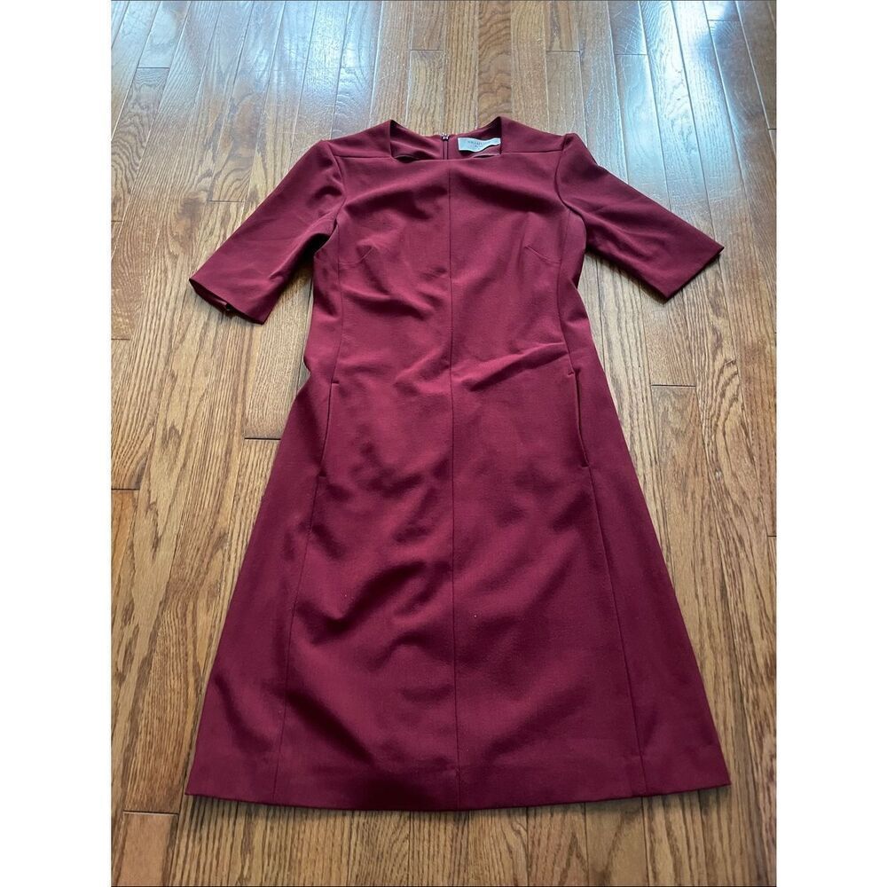 MM Lafleur Emily Dark Red Shift Dress Sz 2 - Picture 2 of 8